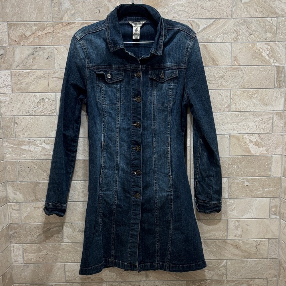 Indigo Rein Dark Blue Long Sleeve Denim Dress